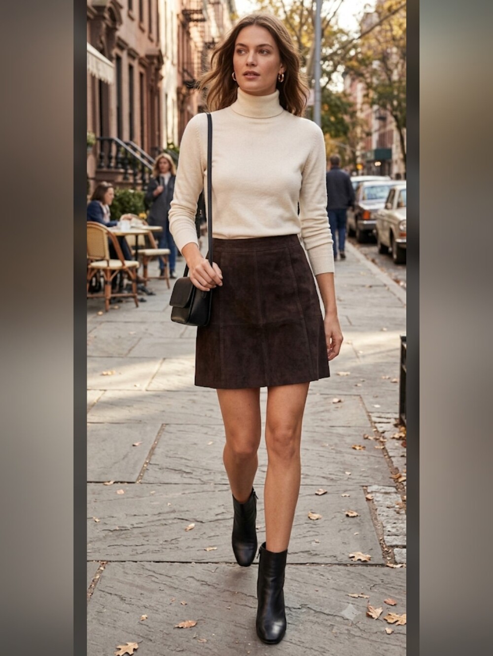 Old Navy Real Leather Suede Pencil Skirt Brown 14 City Classic Sustainable #15